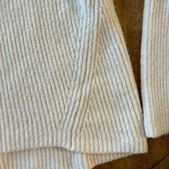 Madewell Northfield Mockneck Sweater Women's Medium Antique Cream Ribbed Soft - Picture 9 of 14